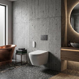 LAFEME Sesto Rimless Wall Hung Smart Toilet with Inwall Cistern & Flush Button 592x400x424mm - Gloss White