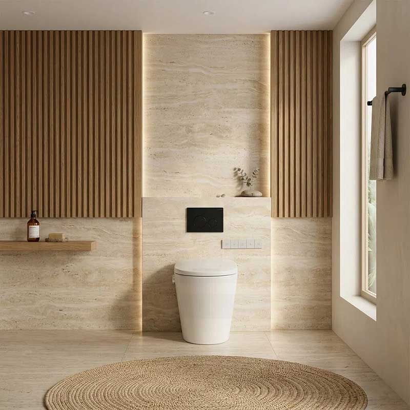 LAFEME Autolux Rimless Floor Pan Smart Toilet Suite with Inwall Cistern 593x395x500mm - Gloss White