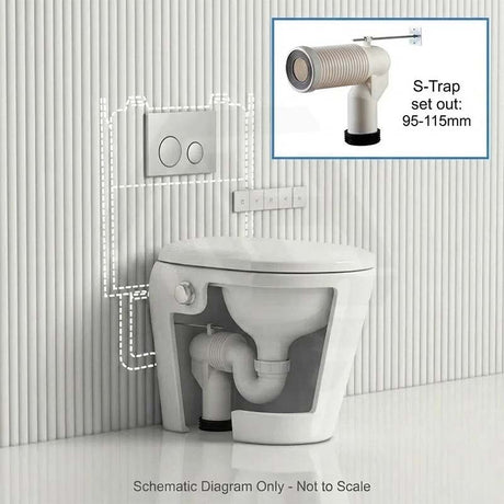 LAFEME Autolux Rimless Floor Pan Smart Toilet Suite with Inwall Cistern 593x395x500mm - Gloss White