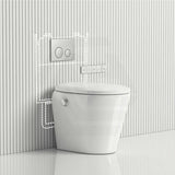 LAFEME Autolux Rimless Floor Pan Smart Toilet Suite with Inwall Cistern 593x395x500mm - Gloss White