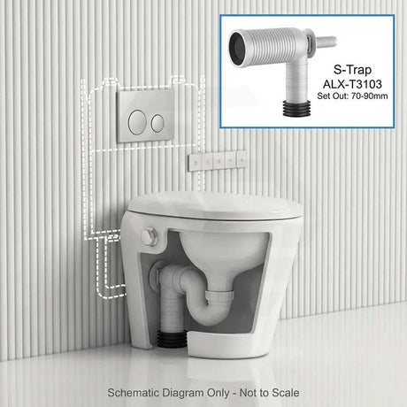 LAFEME Autolux Rimless Floor Pan Smart Toilet Suite with Inwall Cistern 593x395x500mm - Gloss White