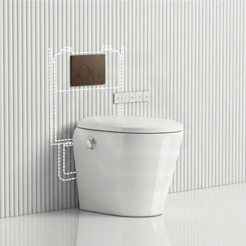 LAFEME Autolux Rimless Floor Pan Smart Toilet Suite with Inwall Cistern 593x395x500mm - Gloss White