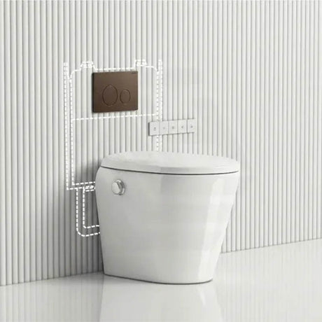 LAFEME Autolux Rimless Floor Pan Smart Toilet Suite with Inwall Cistern 593x395x500mm - Gloss White