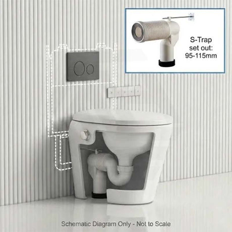 LAFEME Autolux Rimless Floor Pan Smart Toilet Suite with Inwall Cistern 593x395x500mm - Gloss White