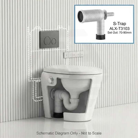 LAFEME Autolux Rimless Floor Pan Smart Toilet Suite with Inwall Cistern 593x395x500mm - Gloss White