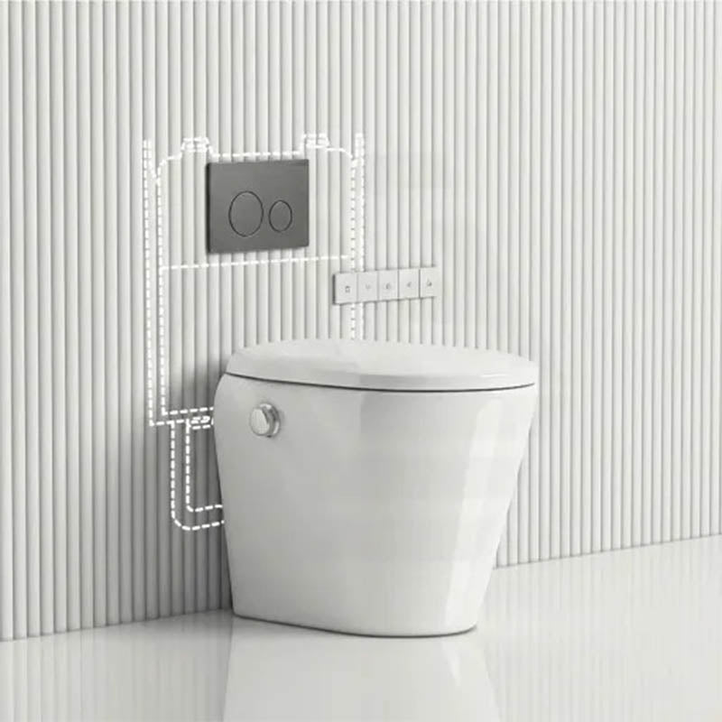 LAFEME Autolux Rimless Floor Pan Smart Toilet Suite with Inwall Cistern 593x395x500mm - Gloss White