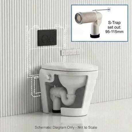 LAFEME Autolux Rimless Floor Pan Smart Toilet Suite with Inwall Cistern 593x395x500mm - Gloss White