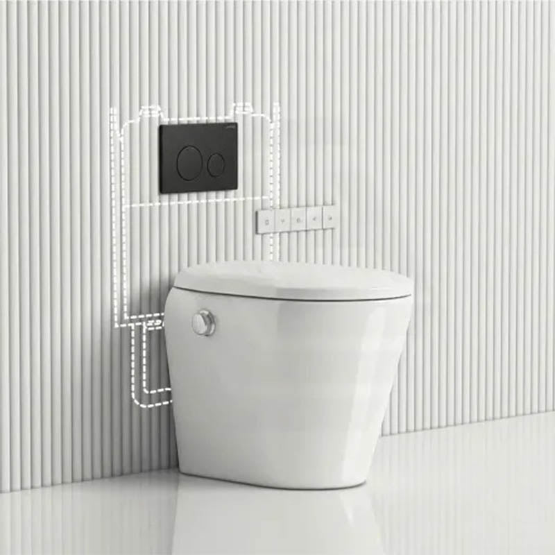 LAFEME Autolux Rimless Floor Pan Smart Toilet Suite with Inwall Cistern 593x395x500mm - Gloss White
