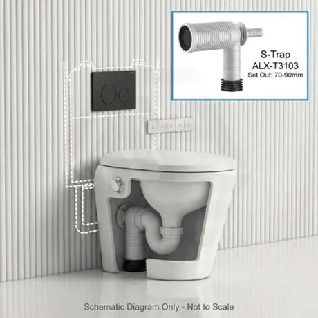 LAFEME Autolux Rimless Floor Pan Smart Toilet Suite with Inwall Cistern 593x395x500mm - Gloss White