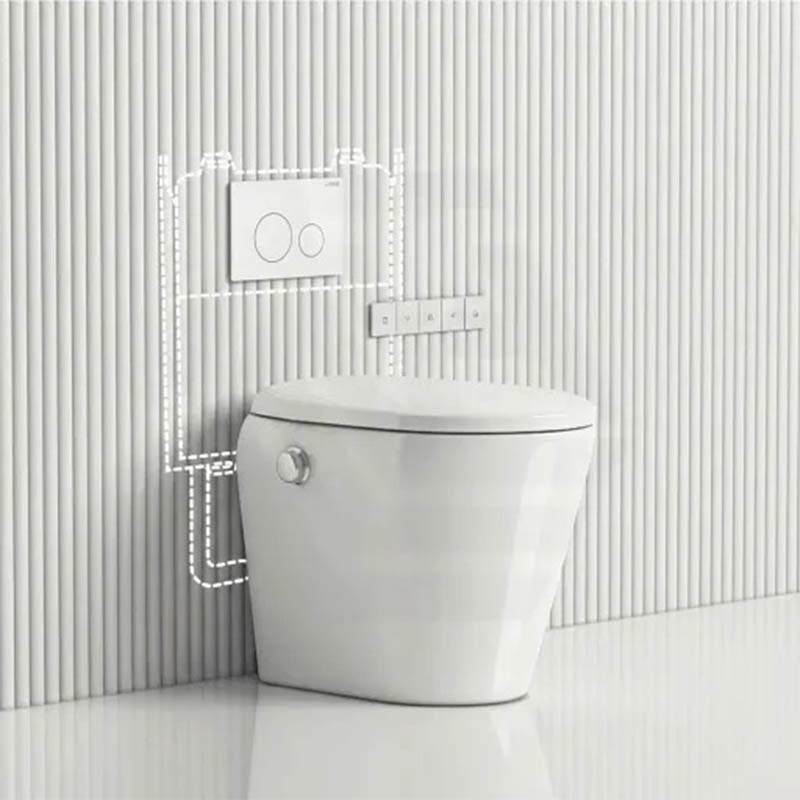 LAFEME Autolux Rimless Floor Pan Smart Toilet Suite with Inwall Cistern 593x395x500mm - Gloss White