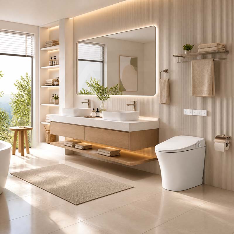 Lafeme Neovanta Luxury Floor Mounted Cisternless Smart Toilet 684x403x470mm - Gloss White
