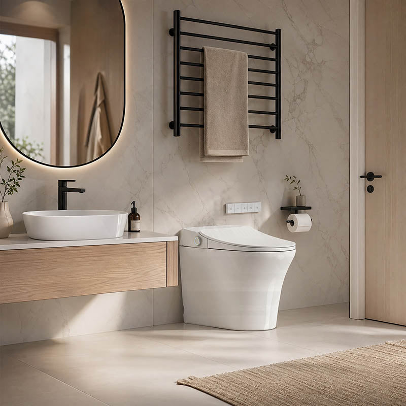 Lafeme Neovanta Luxury Floor Mounted Cisternless Smart Toilet 684x403x470mm - Gloss White