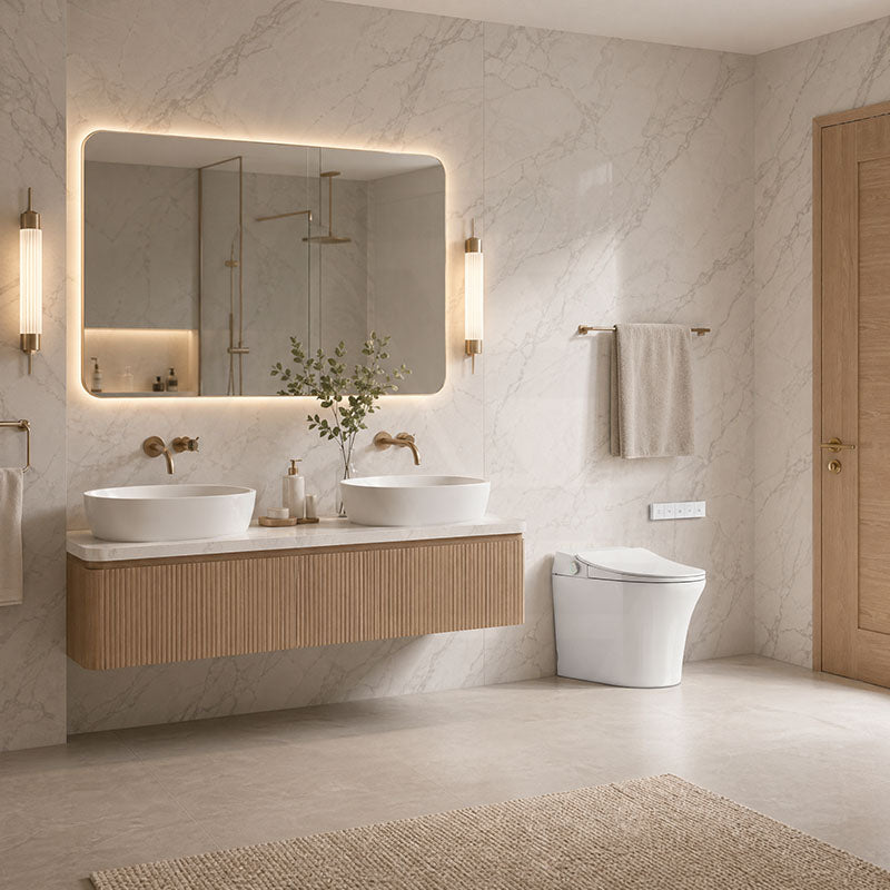 Lafeme Neovanta Luxury Floor Mounted Cisternless Smart Toilet 684x403x470mm - Gloss White
