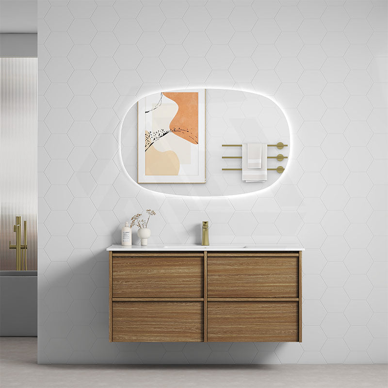 600-1800mm Aulic Venetta Harvest Oak Framed Wall Hung Vanity Plywood Cabinet Only & Vanity Top Available