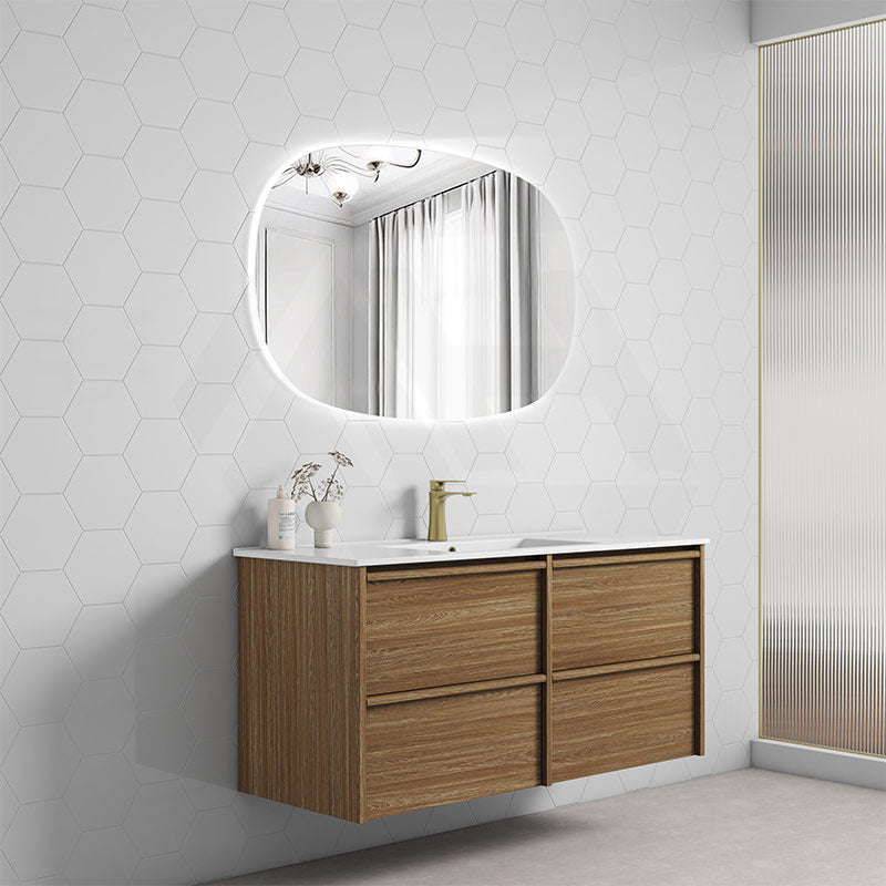 600-1800mm Aulic Venetta Harvest Oak Framed Wall Hung Vanity Plywood Cabinet Only & Vanity Top Available