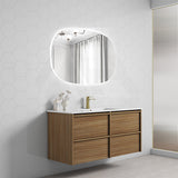 600-1800mm Aulic Venetta Harvest Oak Framed Wall Hung Vanity Plywood Cabinet Only & Vanity Top Available
