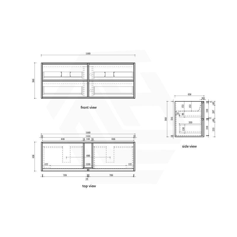 Aulic Venetta 600-1800mm Harvest Oak Fluted Framed Plywood Wall Hung Vanity with L-Rail Finger Pull Drawers