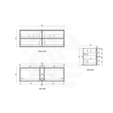 Aulic Venetta 600-1800mm Harvest Oak Fluted Framed Plywood Wall Hung Vanity with L-Rail Finger Pull Drawers