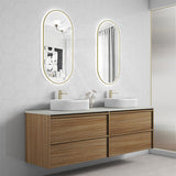 600-1800mm Aulic Venetta Harvest Oak Framed Wall Hung Vanity Plywood Cabinet Only & Vanity Top Available