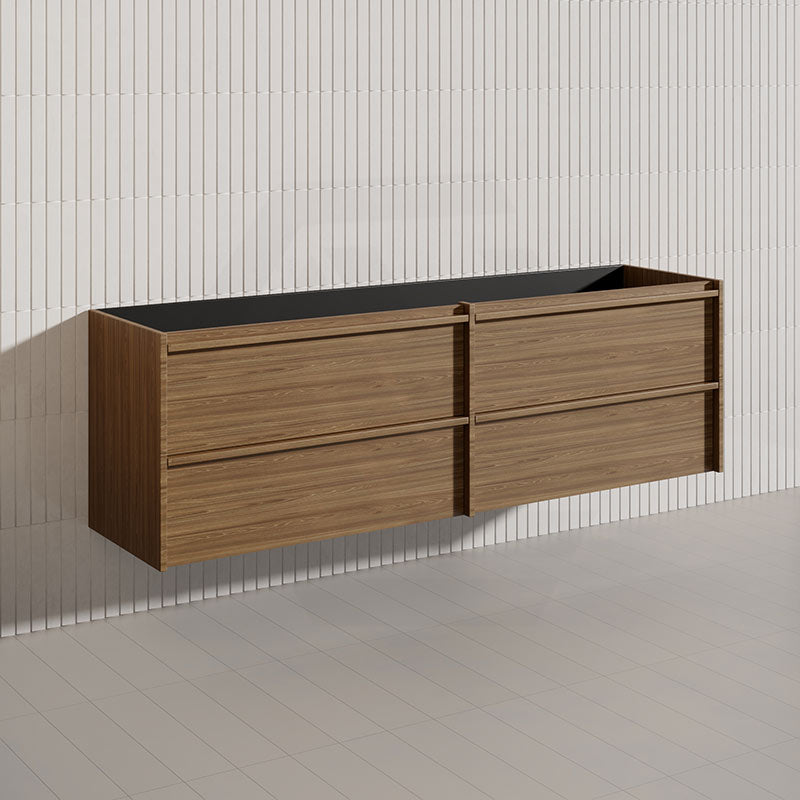 Aulic Venetta 1800mm Harvest Oak Framed Plywood Wall Hung Vanity with L-Rail Finger Pull Drawers
