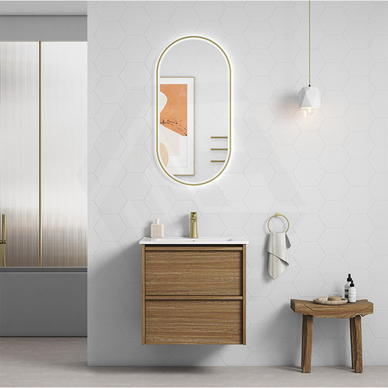 600-1800mm Aulic Venetta Harvest Oak Framed Wall Hung Vanity Plywood Cabinet Only & Vanity Top Available