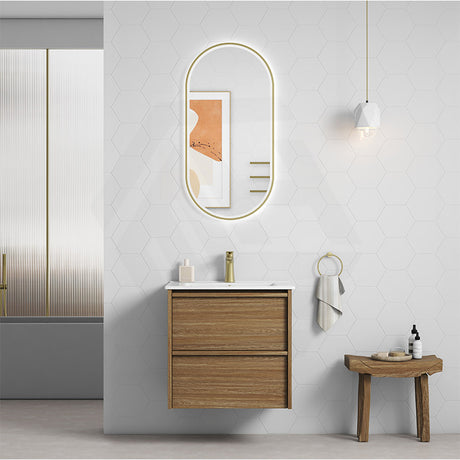 600-1800mm Aulic Venetta Harvest Oak Framed Wall Hung Vanity Plywood Cabinet Only & Vanity Top Available