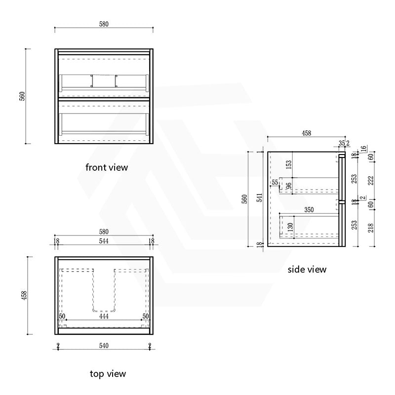 600-1800mm Aulic Venetta Harvest Oak Framed Wall Hung Vanity Plywood Cabinet Only & Vanity Top Available