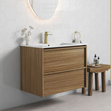 600-1800mm Aulic Venetta Harvest Oak Framed Wall Hung Vanity Plywood Cabinet Only & Vanity Top Available