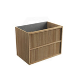 Aulic Venetta 600-1800mm Harvest Oak Fluted Framed Plywood Wall Hung Vanity with L-Rail Finger Pull Drawers