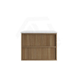 Aulic Venetta 600-1800mm Harvest Oak Fluted Framed Plywood Wall Hung Vanity with L-Rail Finger Pull Drawers