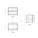 Aulic Venetta 600-1800mm Harvest Oak Fluted Framed Plywood Wall Hung Vanity with L-Rail Finger Pull Drawers