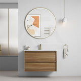 600-1800mm Aulic Venetta Harvest Oak Framed Wall Hung Vanity Plywood Cabinet Only & Vanity Top Available