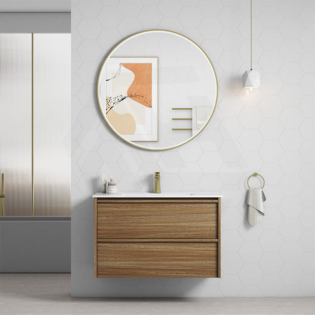 600-1800mm Aulic Venetta Harvest Oak Framed Wall Hung Vanity Plywood Cabinet Only & Vanity Top Available