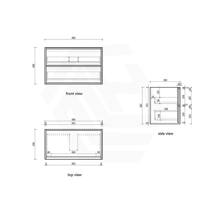 Aulic Venetta 600-1800mm Harvest Oak Fluted Framed Plywood Wall Hung Vanity with L-Rail Finger Pull Drawers