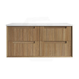 Aulic Voulari 600-1800mm Harvest Oak Framed Wall Hung Vanity Plywood Cabinet Only & Stone Top Available