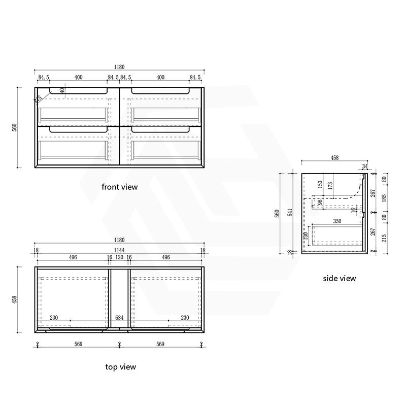Aulic Voulari 600-1800mm Harvest Oak Framed Wall Hung Vanity Plywood Cabinet Only & Stone Top Available