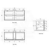Aulic Voulari 600-1800mm Harvest Oak Framed Wall Hung Vanity Plywood Cabinet Only & Stone Top Available