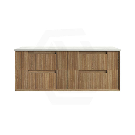 Aulic Voulari 600-1800mm Harvest Oak Framed Wall Hung Vanity Plywood Cabinet Only & Stone Top Available