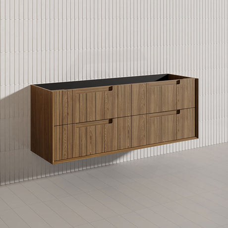 Aulic Voulari 600-1800mm Harvest Oak Framed Wall Hung Plywood Vanity with Drawers