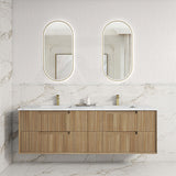 Aulic Voulari 600-1800mm Harvest Oak Framed Wall Hung Vanity Plywood Cabinet Only & Stone Top Available