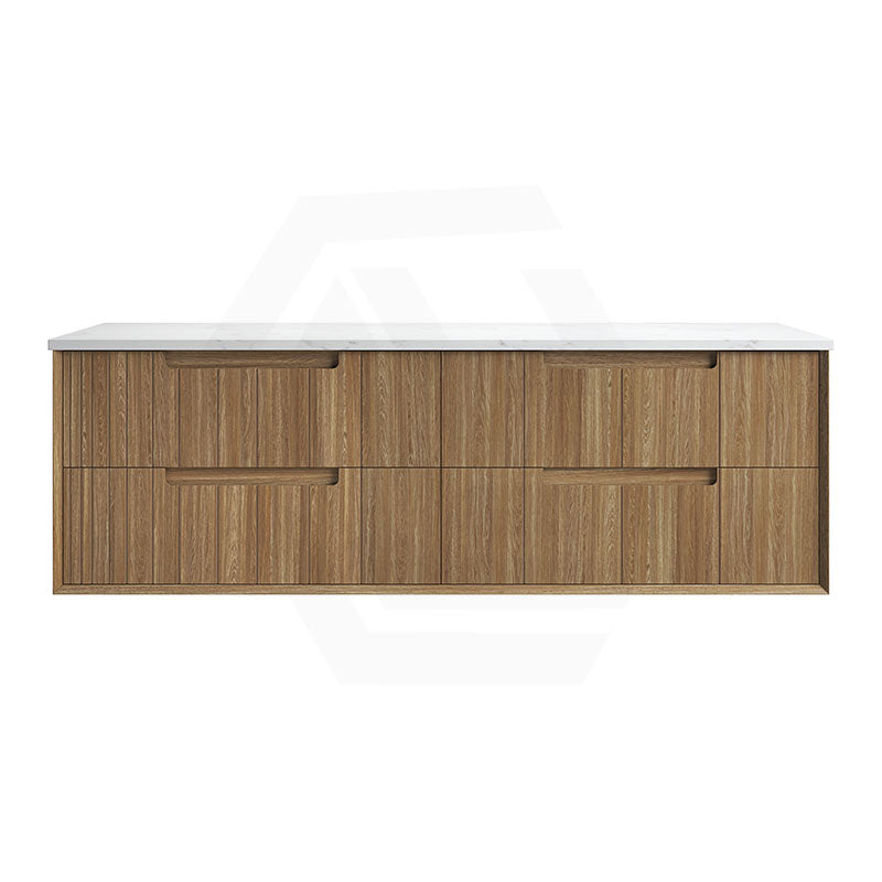 Aulic Voulari 600-1800mm Harvest Oak Framed Wall Hung Vanity Plywood Cabinet Only & Stone Top Available