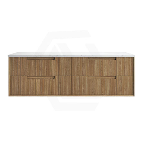 Aulic Voulari 600-1800mm Harvest Oak Framed Wall Hung Vanity Plywood Cabinet Only & Stone Top Available