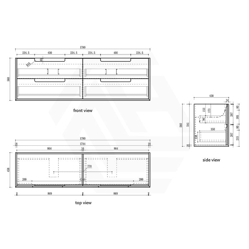 Aulic Voulari 600-1800mm Harvest Oak Framed Wall Hung Vanity Plywood Cabinet Only & Stone Top Available