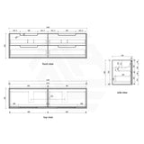 Aulic Voulari 600-1800mm Harvest Oak Framed Wall Hung Vanity Plywood Cabinet Only & Stone Top Available