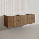 Aulic Voulari 600-1800mm Harvest Oak Framed Wall Hung Plywood Vanity with Drawers