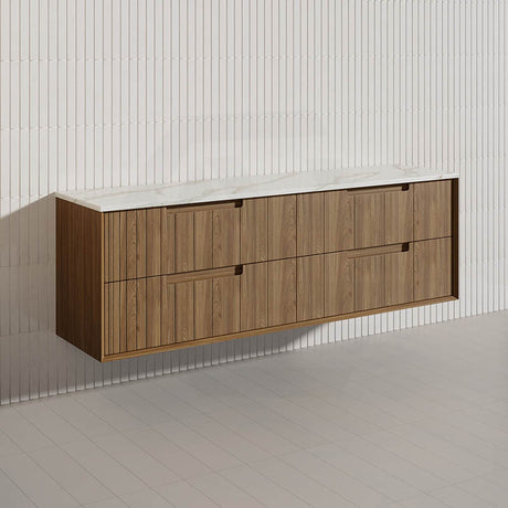Aulic Voulari 600-1800mm Harvest Oak Framed Wall Hung Plywood Vanity with Drawers