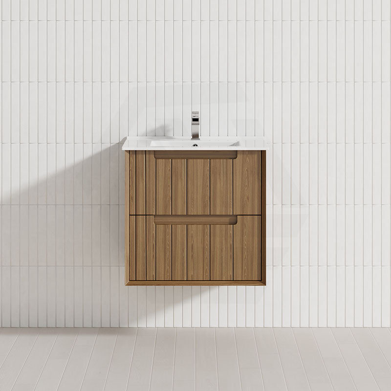 Aulic Voulari 600-1800mm Harvest Oak Framed Wall Hung Plywood Vanity with Drawers