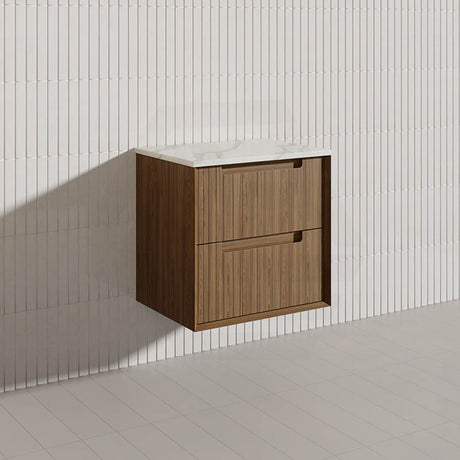 Aulic Voulari 600-1800mm Harvest Oak Framed Wall Hung Plywood Vanity with Drawers