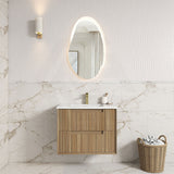 Aulic Voulari 600-1800mm Harvest Oak Framed Wall Hung Vanity Plywood Cabinet Only & Stone Top Available