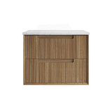 Aulic Voulari 600-1800mm Harvest Oak Framed Wall Hung Vanity Plywood Cabinet Only & Stone Top Available